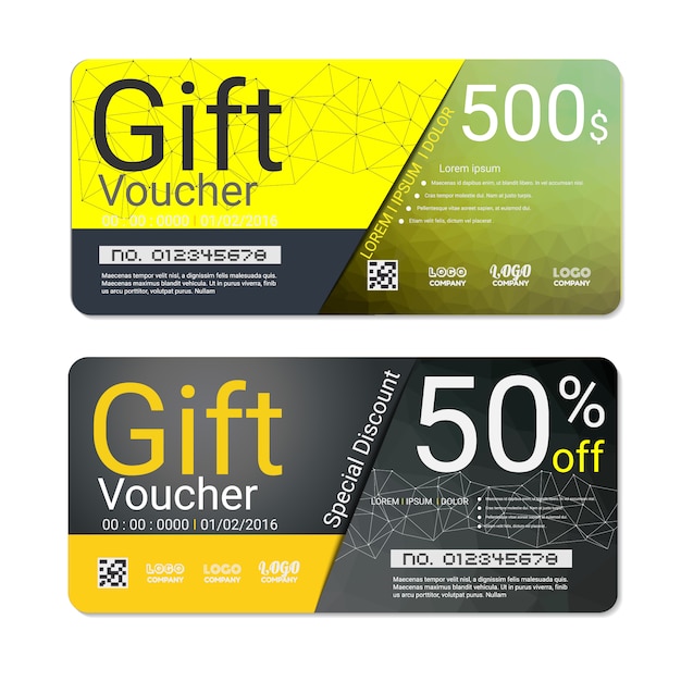 Free Vector Yellow Gift Voucher