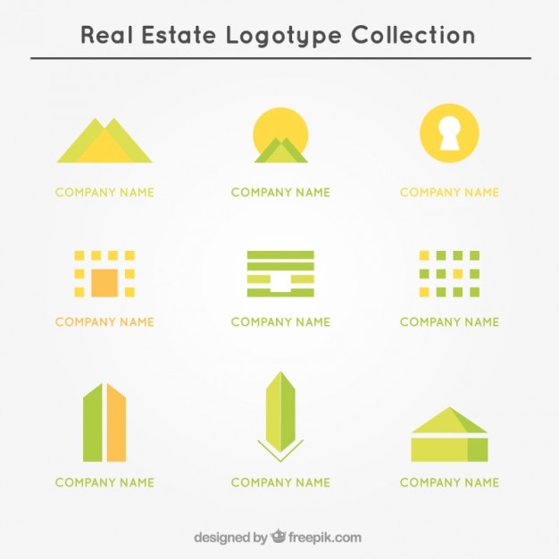 Download Free Yellow And Green Real Estate Logo Collection Free Vector Use our free logo maker to create a logo and build your brand. Put your logo on business cards, promotional products, or your website for brand visibility.