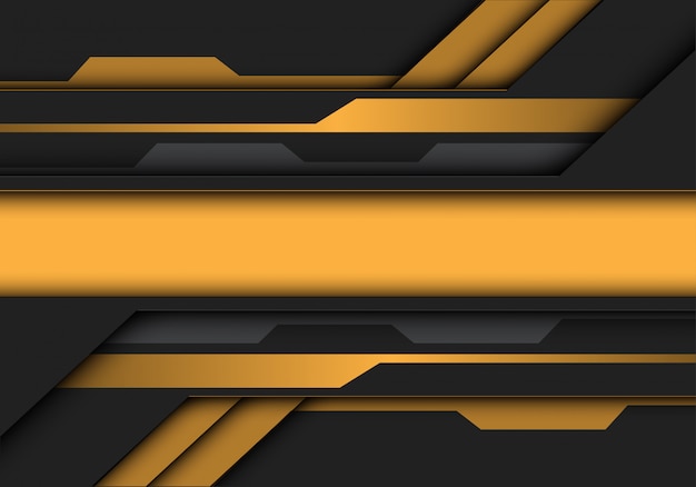 Yellow grey metallic banner circuit futuristic background. | Premium Vector