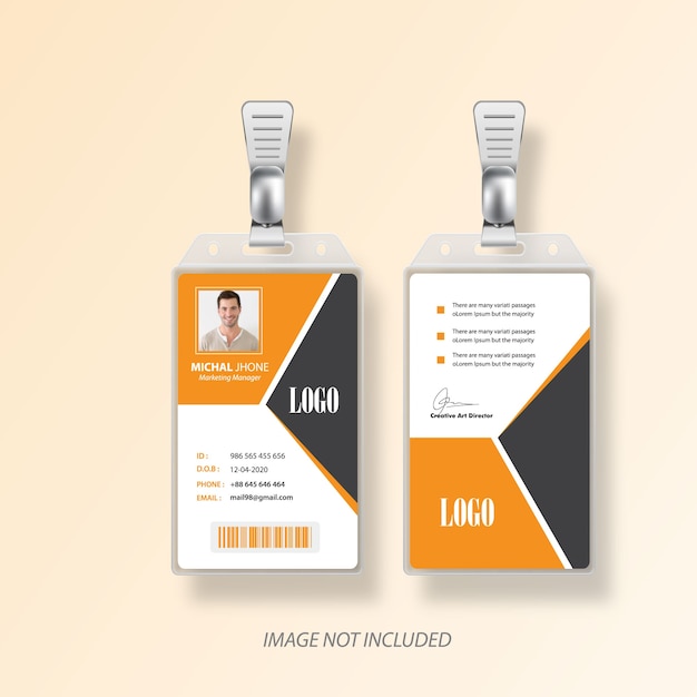 Yellow identification or id card vector design | Premium Vector