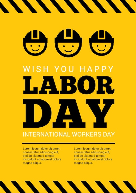 Yellow labor day poster