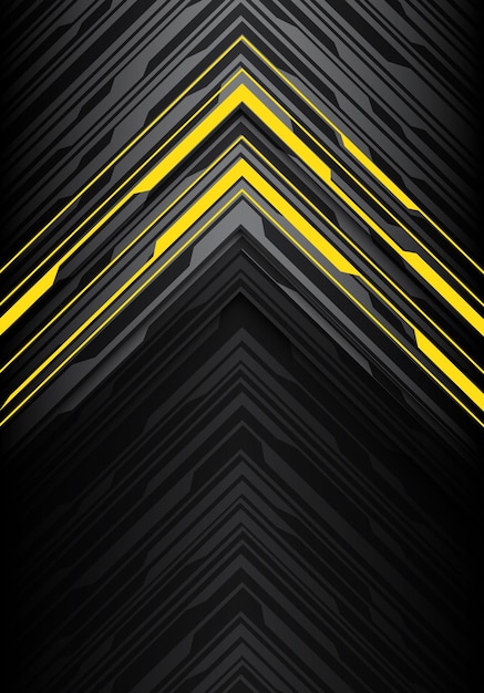 Premium Vector | Yellow light black line arrow direction background.