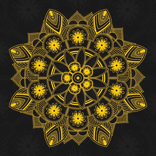 Download Yellow mandala design | Free Vector