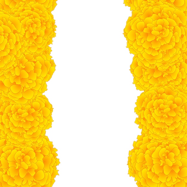 Premium Vector Yellow Marigold Border