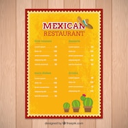 Free Vector Yellow Mexican Menu Template With Cactus