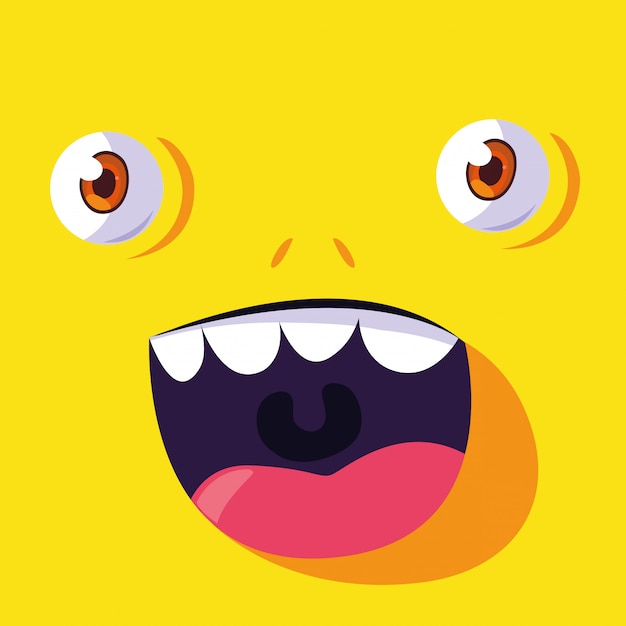 Premium Vector | Yellow monster cartoon