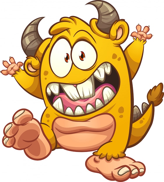 Premium Vector | Yellow monster