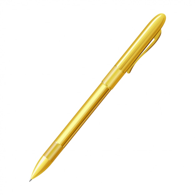 Premium Vector | Yellow pen on a white background. isolate.