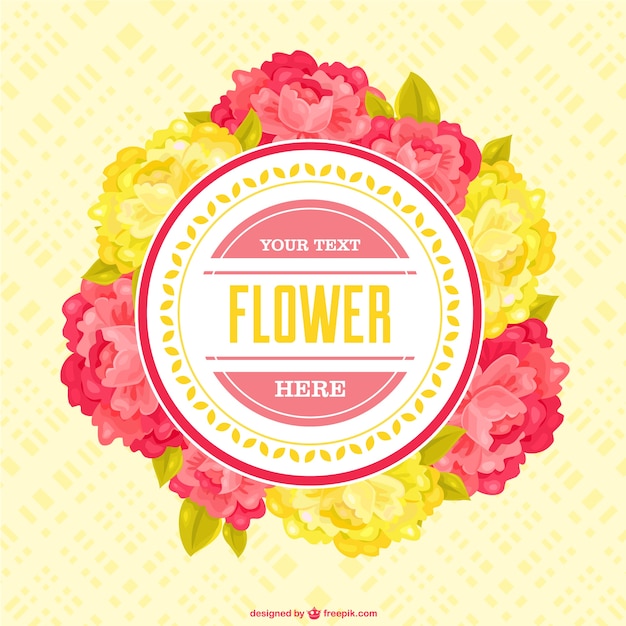Free Vector | Yellow and red flower wreath