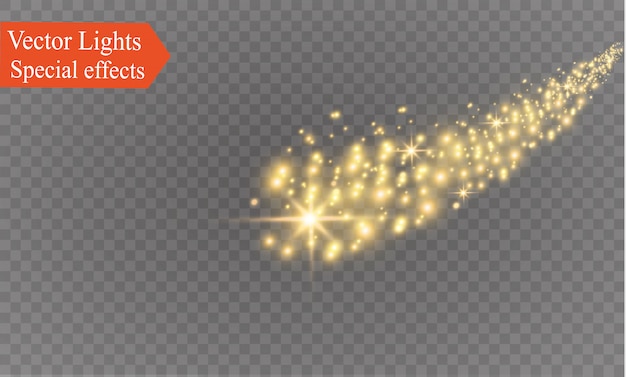 Premium Vector | Yellow sparks glitter special light effect. sparkles ...