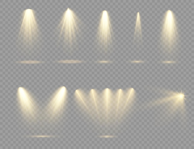 Premium Vector | The yellow spotlight shines on the stage light ...