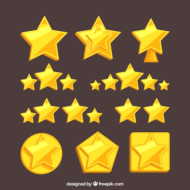 Yellow star set | Free Vector