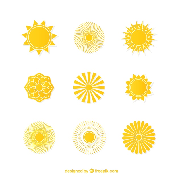 Yellow sun icons