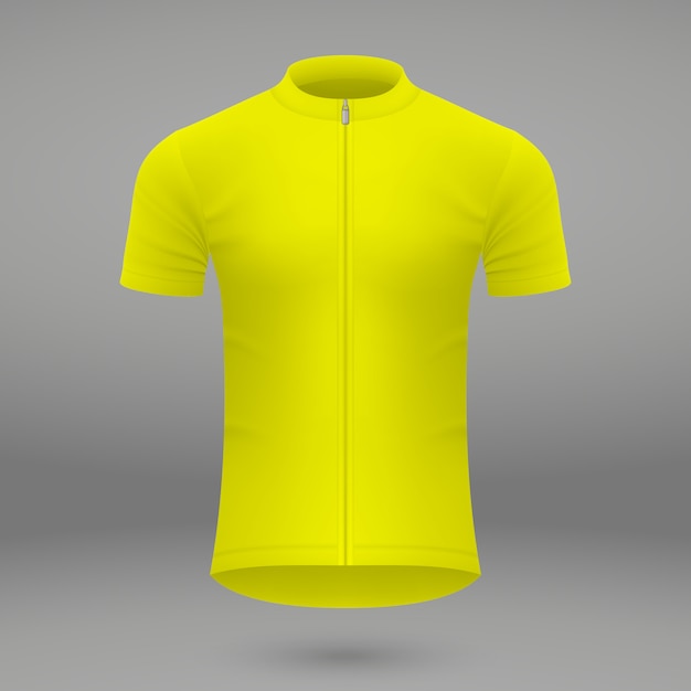 Download Premium Vector Yellow T Shirt Template For Cycling Jersey