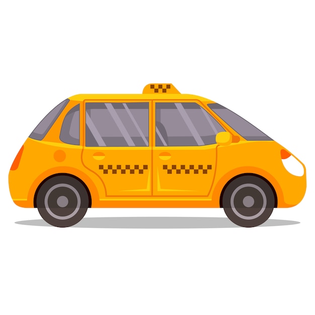 黄色のタクシーのイラスト プレミアムベクター