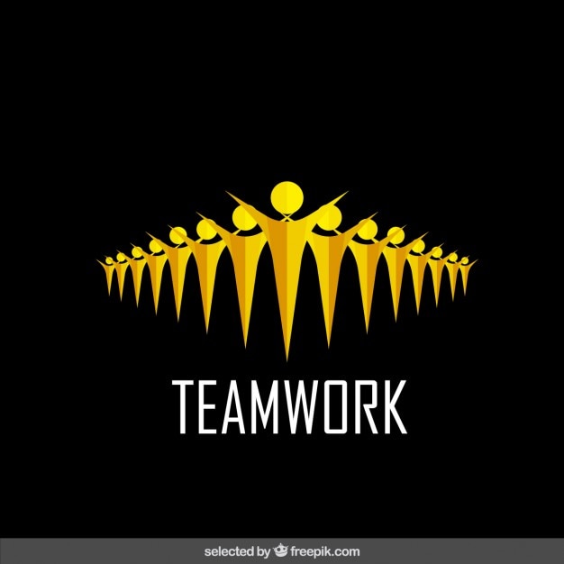 Yellow teamwork logo
