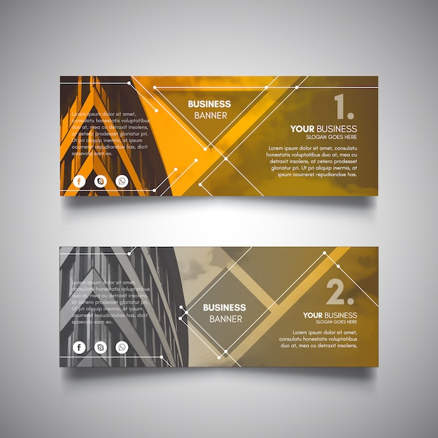 Yellow technology banners for business