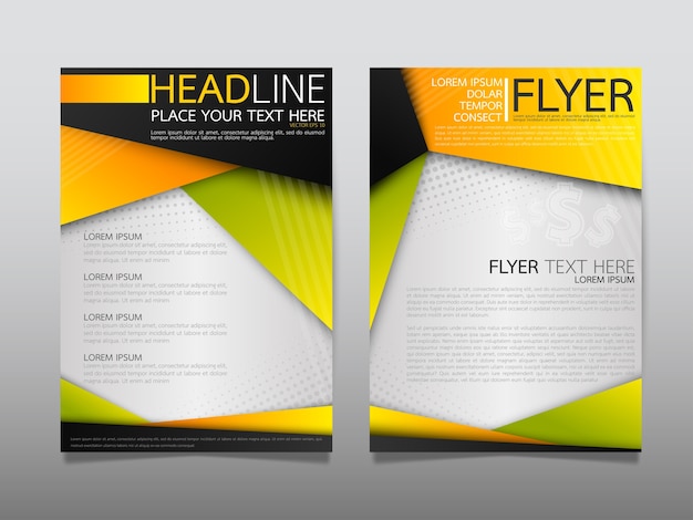 Premium Vector | Yellow template cover business brochure layout.