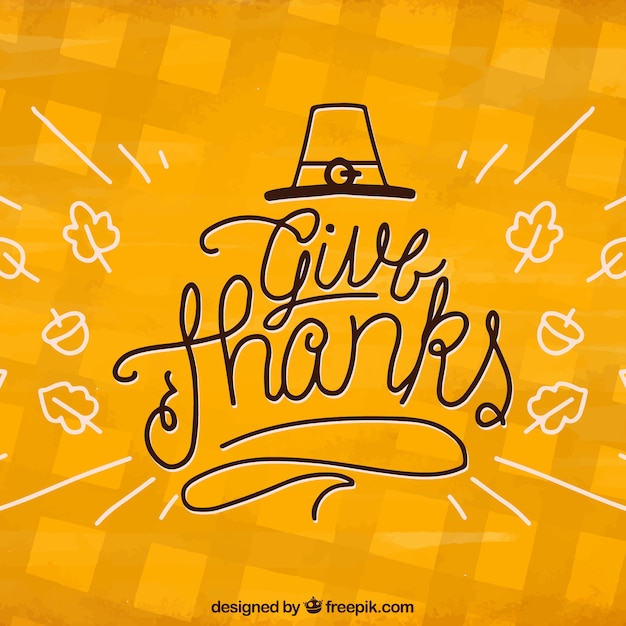 Yellow thanksgiving lettering design