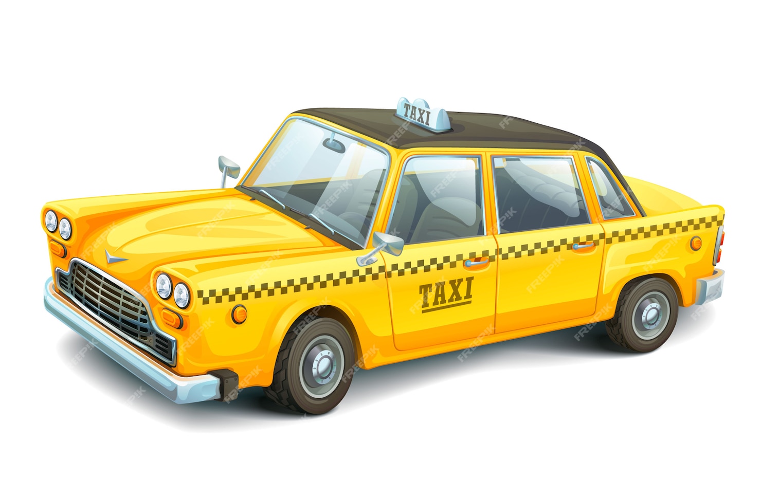 Premium Vector | Yellow urban taxi cab