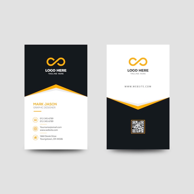 Download Premium Vector Yellow Vertical Business Card Template PSD Mockup Templates