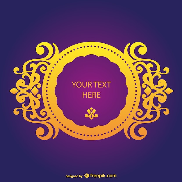 Free Vector | Yellow vintage frame