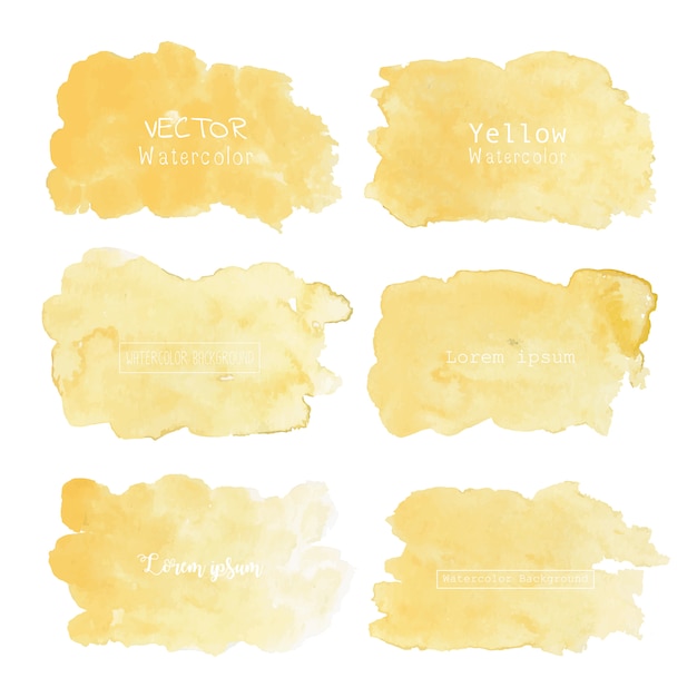 Yellow Watercolor Background Pastel Watercolor Logo Premium Vector