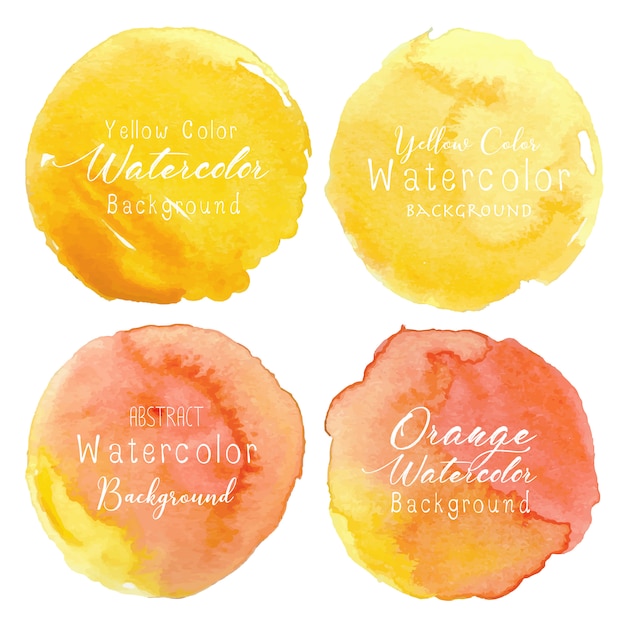 Download Yellow watercolor circle set | Premium Vector