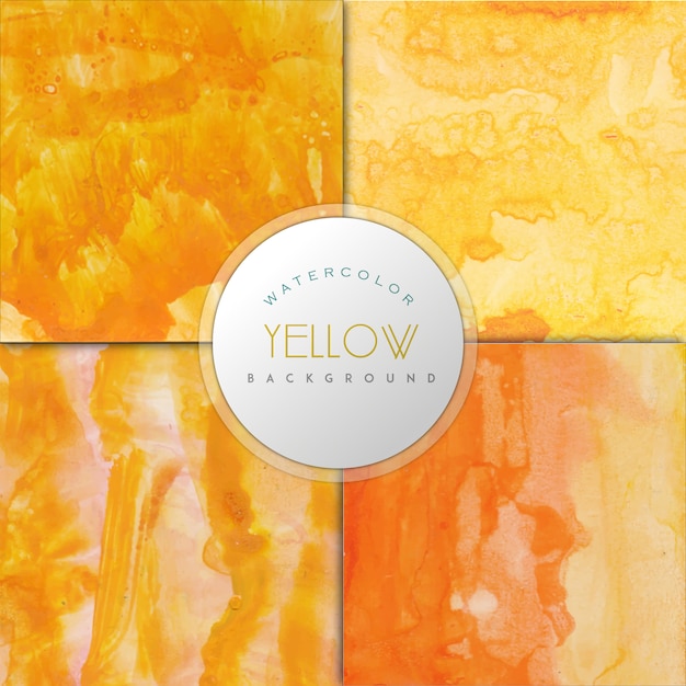 Download Yellow watercolor effect background design | Free Vector