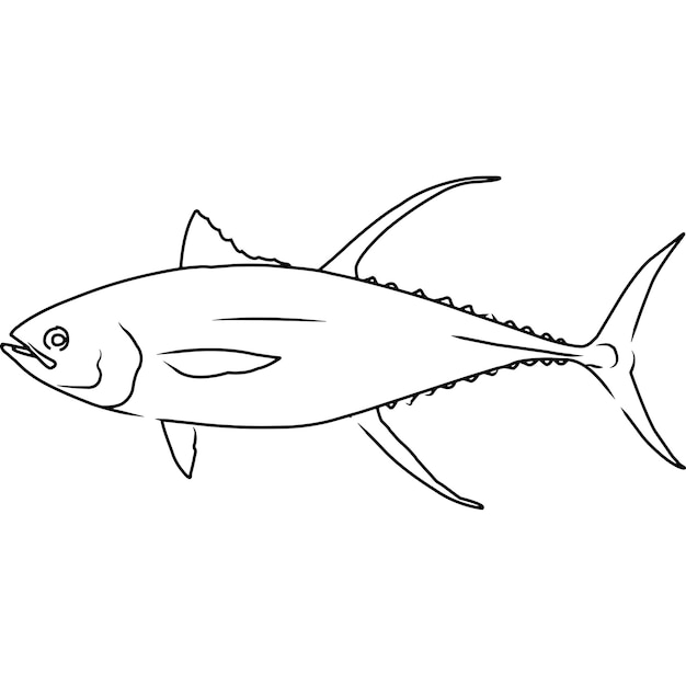 Premium Vector | Yellowfin tuna hand sketched hand drawn vector clipart