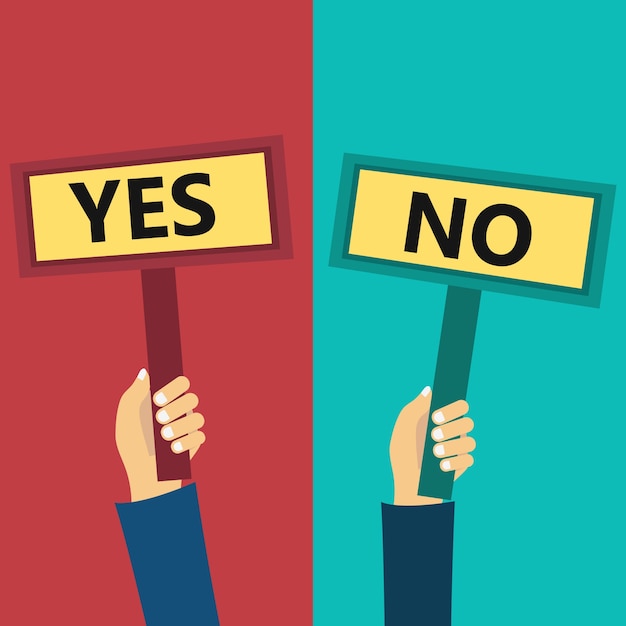 Yes and no signs Vector Free Download