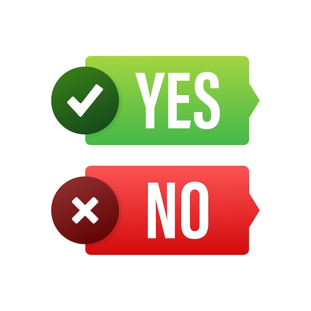 Premium Vector Yes And No Button Illustration