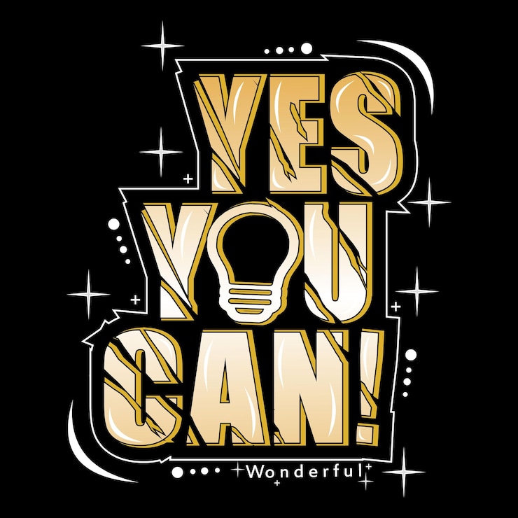 Premium Vector Yes you can slogan typography graphic design vector