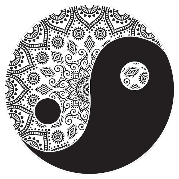 Yin and yang mandala Vector | Premium Download