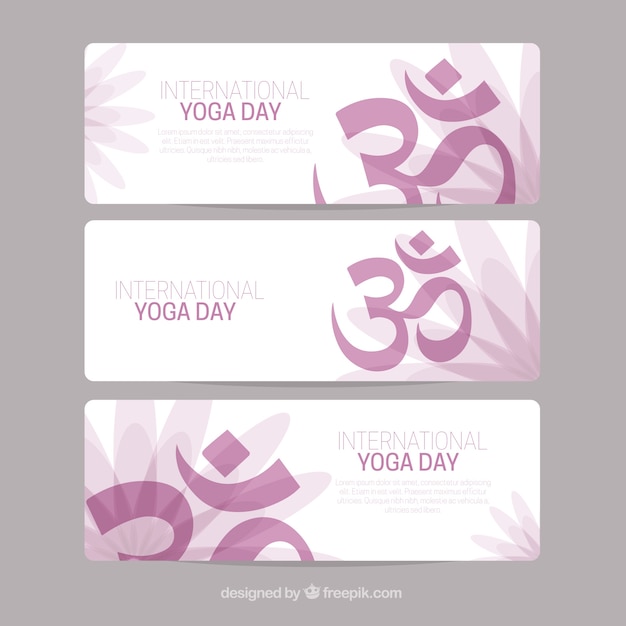 Yoga day banners collection
