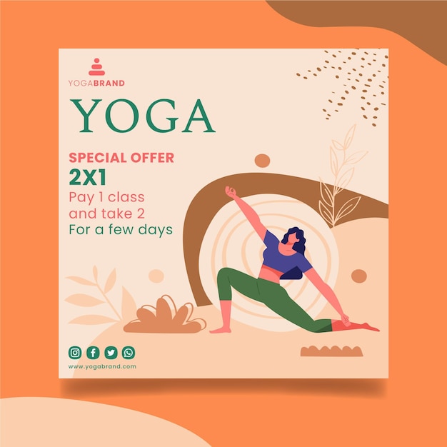 Free Vector | Yoga flyer template theme