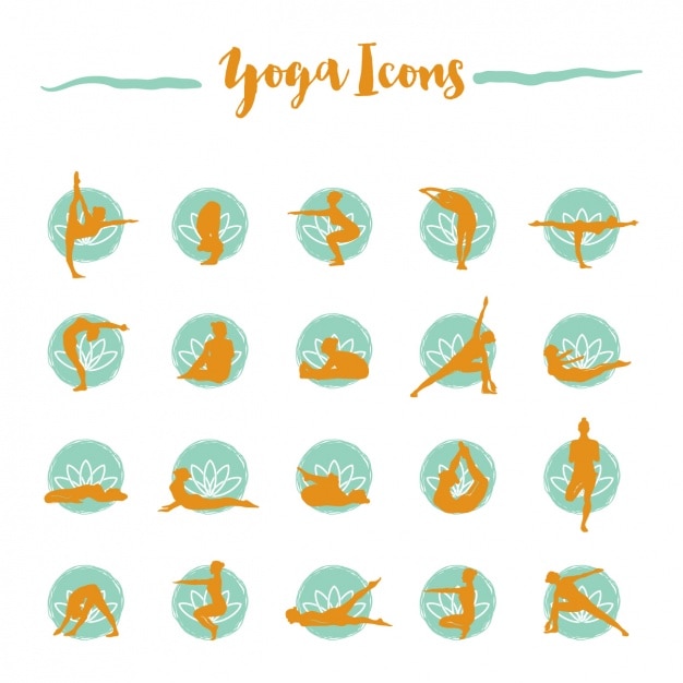 Download Free Vector | Yoga icons collection