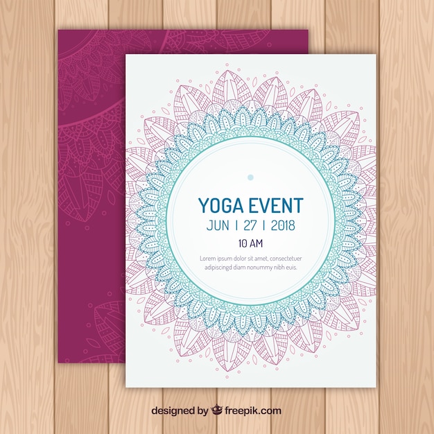 Yoga invitation in mandala style