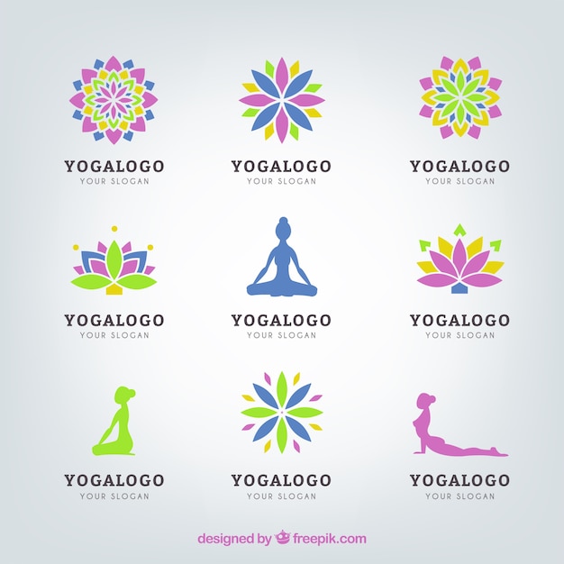 Download Free Yoga Logo Set Premium Vector Use our free logo maker to create a logo and build your brand. Put your logo on business cards, promotional products, or your website for brand visibility.