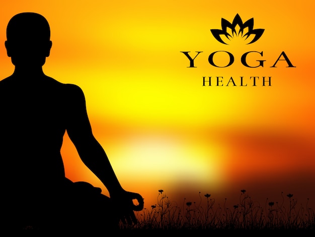 Download Yoga meditation silhouette vector background | Premium Vector