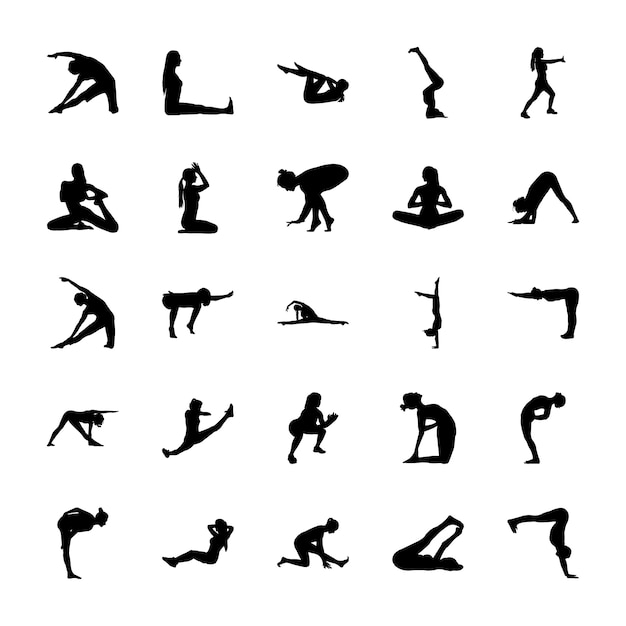 Premium Vector | Yoga pictogram icons