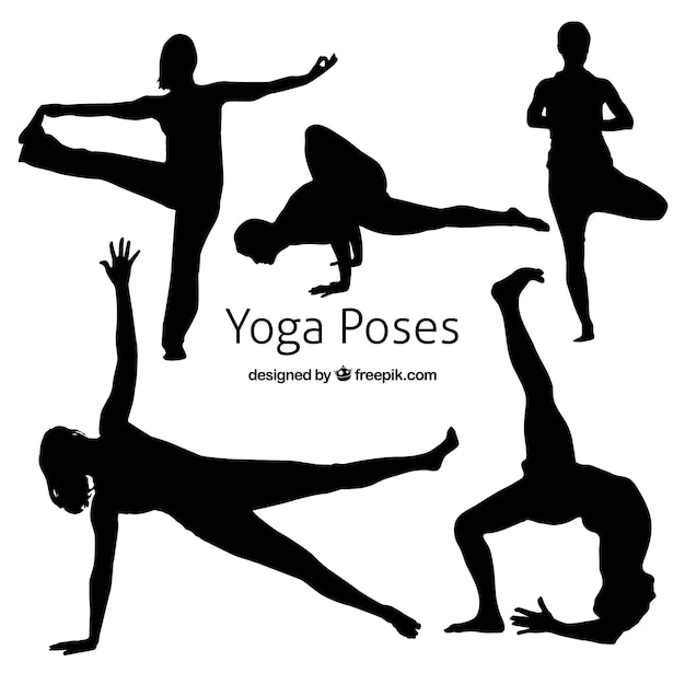 Yoga Pose Silhouettes