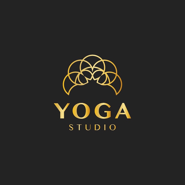 Yoga studio design logo vector | Free Vector