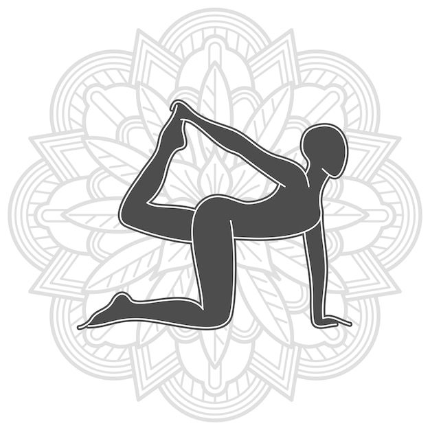 Download Yoga training with mandala design. female pilates ...