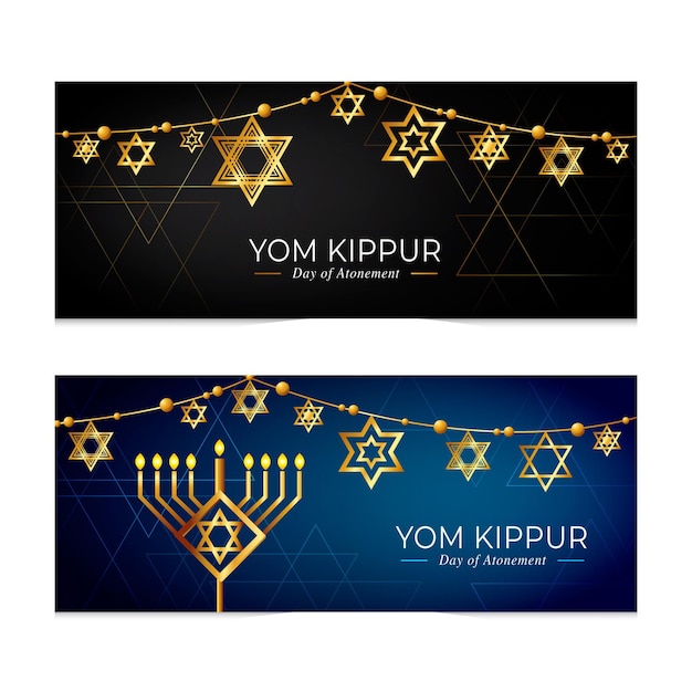 Yom Kippur Banner Template Free Vector