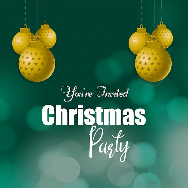 Premium Vector | You are invited christmas party background