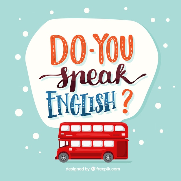 Do you speak english lettering background | Free Vector