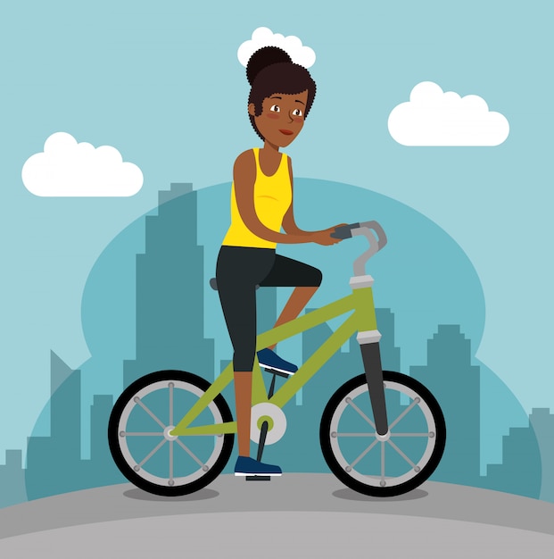 woman riding bike