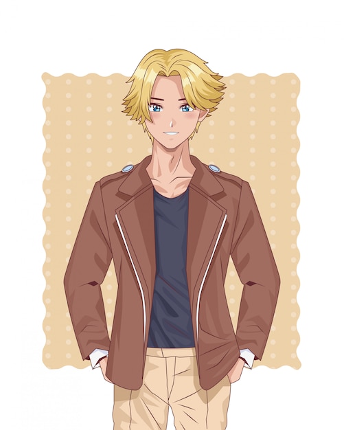Premium Vector | Young blond boy character