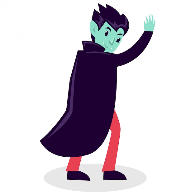 Premium Vector | Young boy wearing vampire costume in halloween party